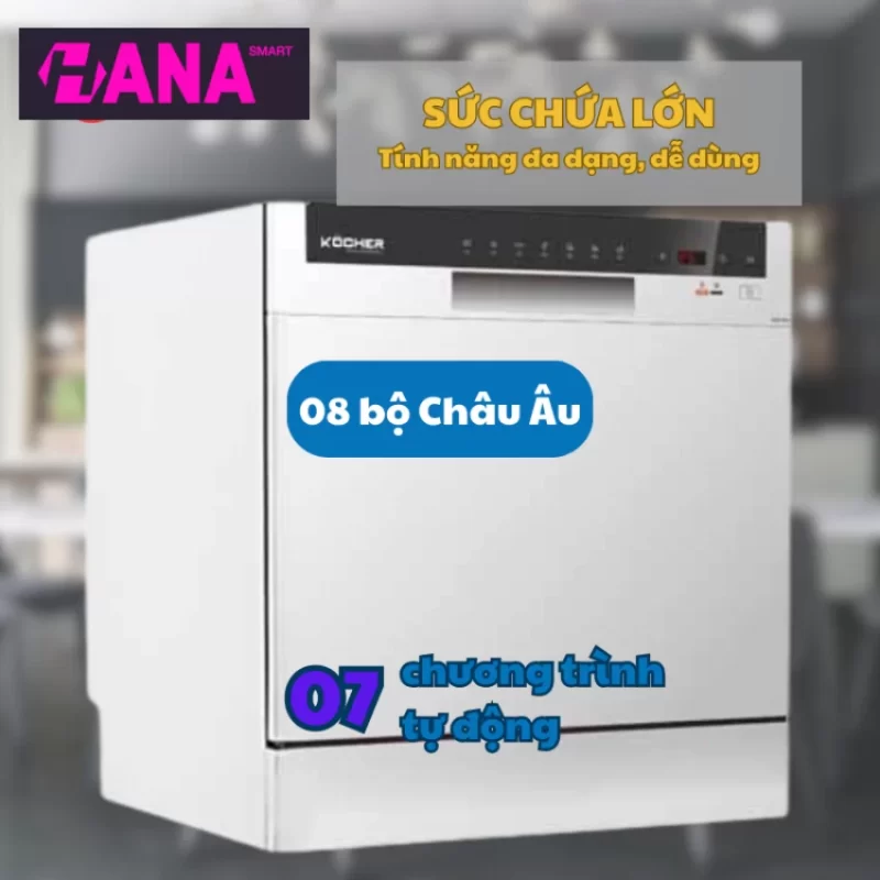 Máy rửa bát Kocher KDEU-8838 - may rua bat kocher kdeu 8838 1