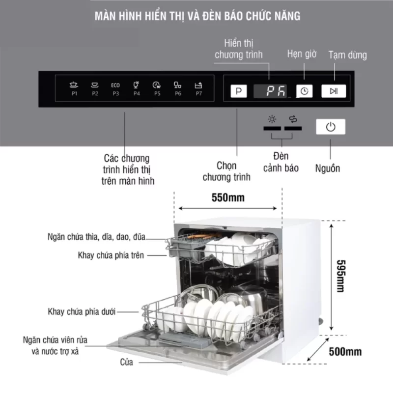 Máy rửa bát Kocher KDEU-8838 - may rua bat kocher kdeu 8838 4