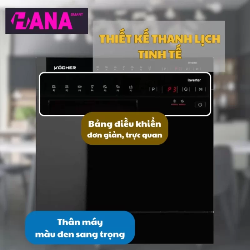 Máy rửa bát Kocher KDEU-8838BL - may rua bat kocher kdeu 8838bl 4