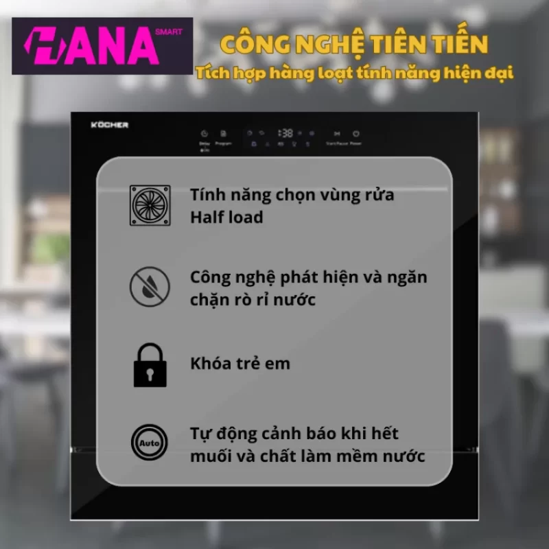 Máy rửa bát Kocher KDEU-8839 18 Máy rửa bát Kocher KDEU-8839