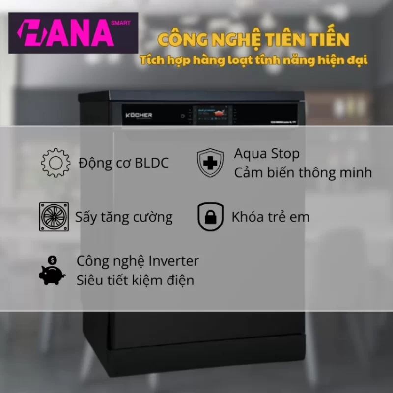 Máy rửa bát Kocher KDEU-8866S8 Series 8 - may rua bat kocher kdeu 8866s8 series 8 1