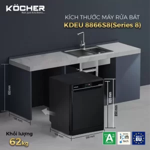 Máy rửa bát Kocher KDEU-8866S8 Series 8 - may rua bat kocher kdeu 8866s8 series 811