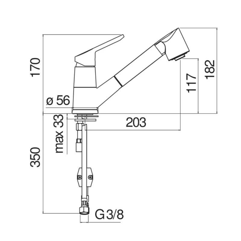 Vòi rửa bát NOBILI BLUES NB177 RD00127/1T7CR 21 Vòi rửa bát NOBILI BLUES NB177 RD00127/1T7CR