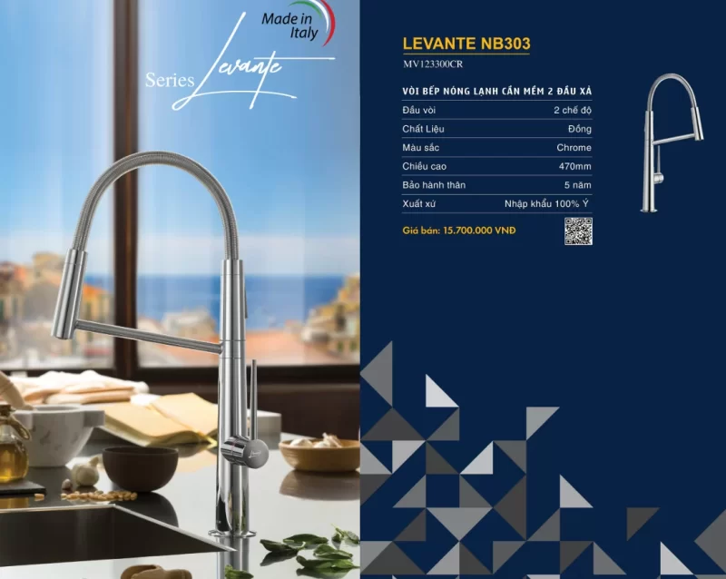 Vòi rửa bát NOBILI LEVANTE NB303 MV123300CR 30 Vòi rửa bát NOBILI LEVANTE NB303 MV123300CR