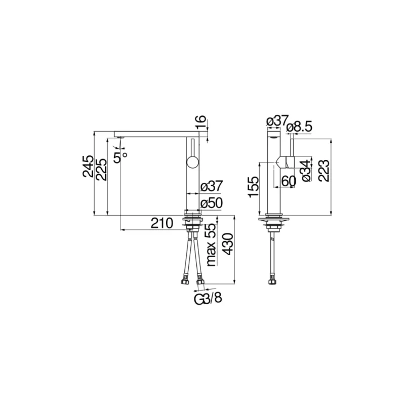 Vòi rửa bát NOBILI MATCH NB219R MH109113RJCR 23 Vòi rửa bát NOBILI MATCH NB219R MH109113RJCR