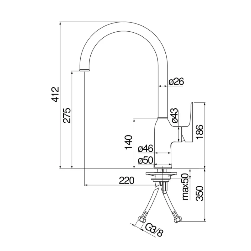 Vòi rửa bát NOBILI RING NB132 MP117133CR 25 Vòi rửa bát NOBILI RING NB132 MP117133CR