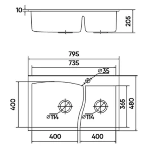 Chậu rửa bát KAFF KF-MIROH-795