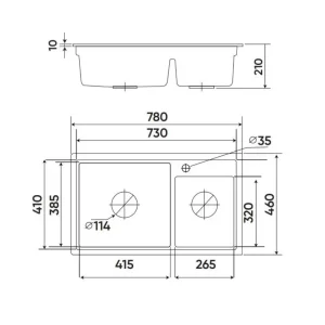 Chậu rửa bát KAFF KF-MONDS-7846