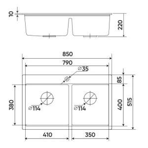 Chậu rửa bát KAFF KF-MONDY-8552S