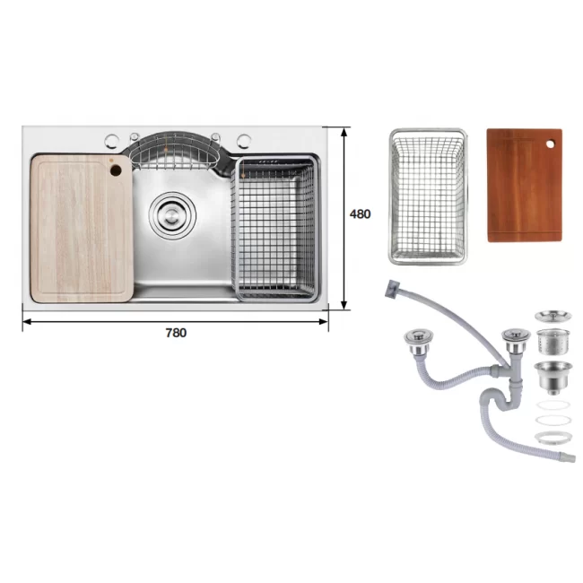 Chậu rửa bát KAFF KF-PS7848 8 Chậu rửa bát KAFF KF-PS7848