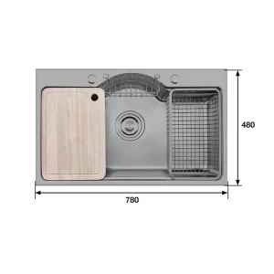 Chậu rửa bát KAFF KF-PS7848-B
