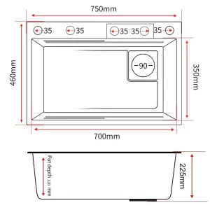 Chậu rửa bát KAFF KF-UM7546B