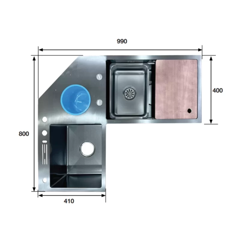 Chậu rửa bát KAFF KF-ZJ9980-B