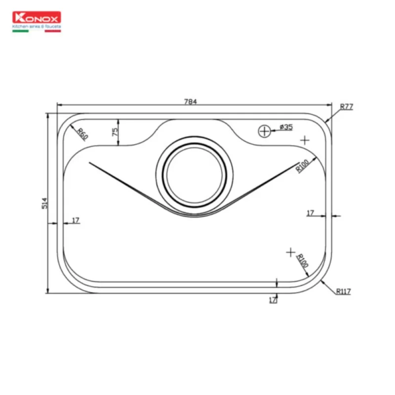 Chậu rửa bát Konox Tari 7851SM - chau rua bat konox tari 7851sm 5