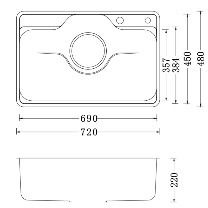 Chậu rửa bát NoBiNox LIKEN NL724D 31 Chậu rửa bát NoBiNox LIKEN NL724D