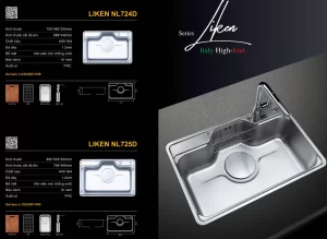 Chậu rửa bát NoBiNox LIKEN NL725D - chau rua bat nobinox liken nl725d 1