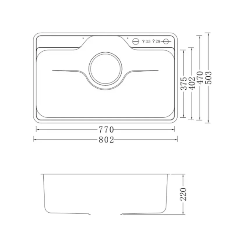 Chậu rửa bát NoBiNox LIKEN NL725D 16 Chậu rửa bát NoBiNox LIKEN NL725D