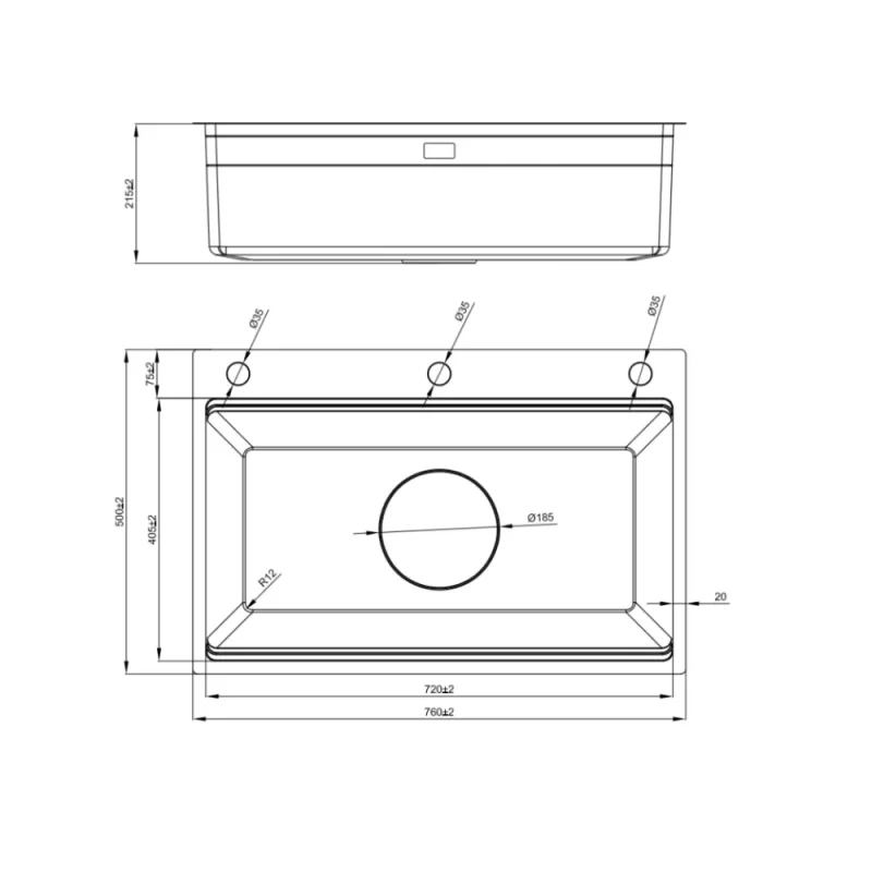 Chậu rửa bát NoBiNox LIRA NJ560D 23 Chậu rửa bát NoBiNox LIRA NJ560D