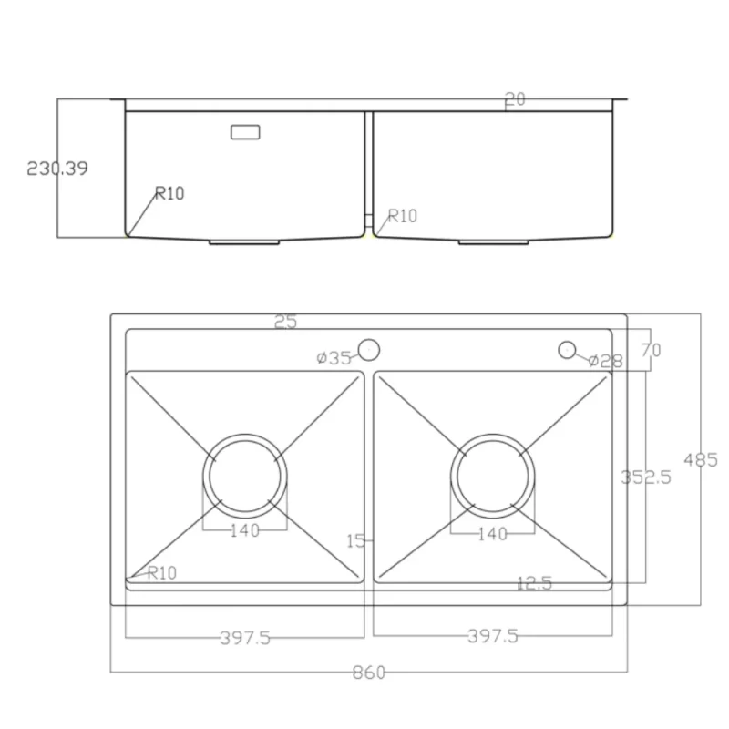 Chậu rửa bát NoBiNox LUMIA NJ508D - chau rua bat nobinox lumia nj508d 6