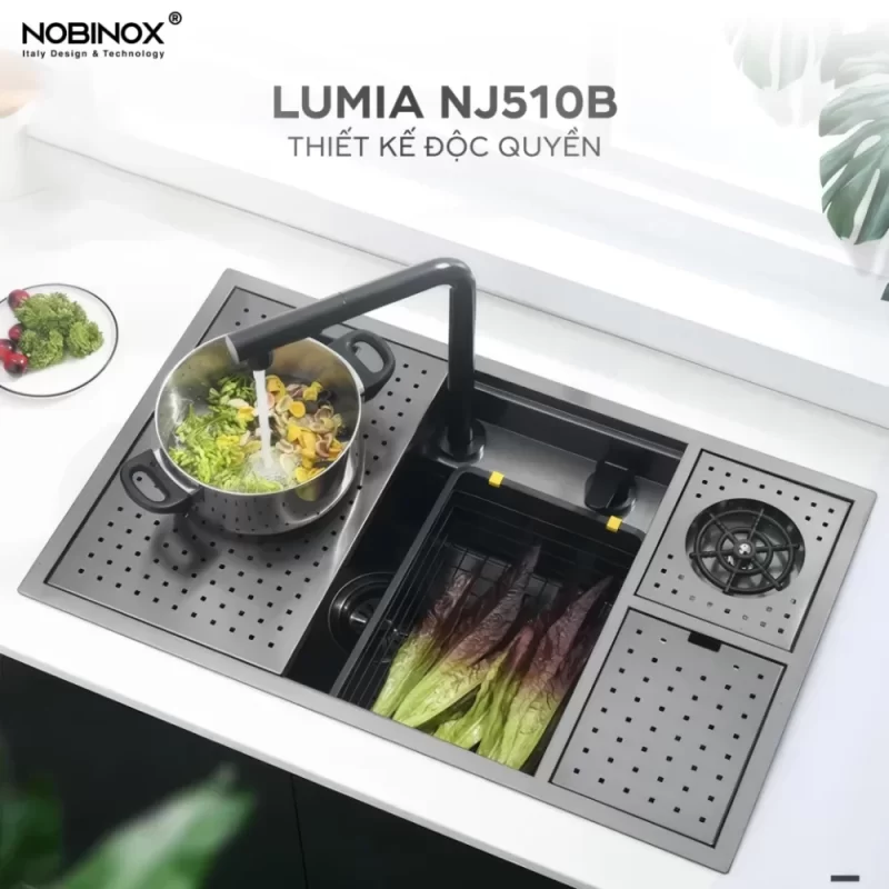 Chậu rửa bát NoBiNox LUMIA NJ510B 22 Chậu rửa bát NoBiNox LUMIA NJ510B