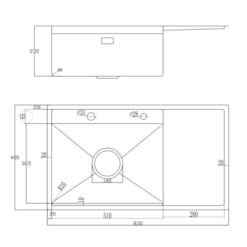 Chậu rửa bát NoBiNox LUMIA NJ558B 21 Chậu rửa bát NoBiNox LUMIA NJ558B