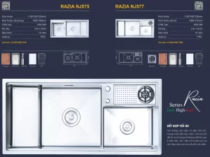 Chậu rửa bát NoBiNox RAZIA NJ575 - chau rua bat nobinox razia nj575 1