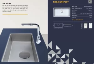 Chậu rửa bát NoBiNox ROSA NN974DT - chau rua bat nobinox rosa nn974dt 1