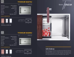 Chậu rửa bát NoBiNox TITANIUM NA885U 00008PI814025 - chau rua bat nobinox titanium na885u 00008pi814025 1
