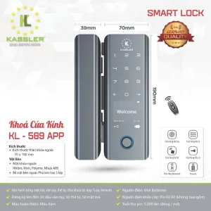 Khóa cửa kính Kassler KL-589 APP, REMOTE tiêu chuẩn Đức - khoa cua kinh kassler kl 589 app remote7
