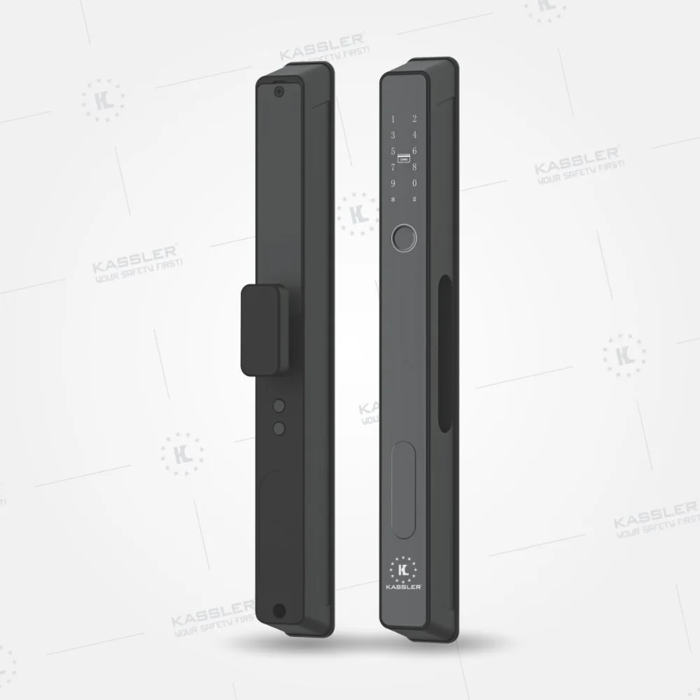 Khóa vân tay cửa nhôm Kassler KL-599 AT BLACK APP, REMOTE tiêu chuẩn Đức