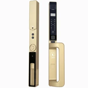 Khóa vân tay cửa nhôm Kassler KL-599 CNC-01 CHAMPAGNE GOLD APP, Face ID tiêu chuẩn Đức