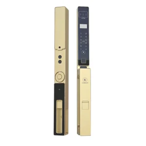 Khóa vân tay cửa nhôm Kassler KL-599 CNC-02 CHAMPAGNE GOLD APP, Face ID tiêu chuẩn Đức