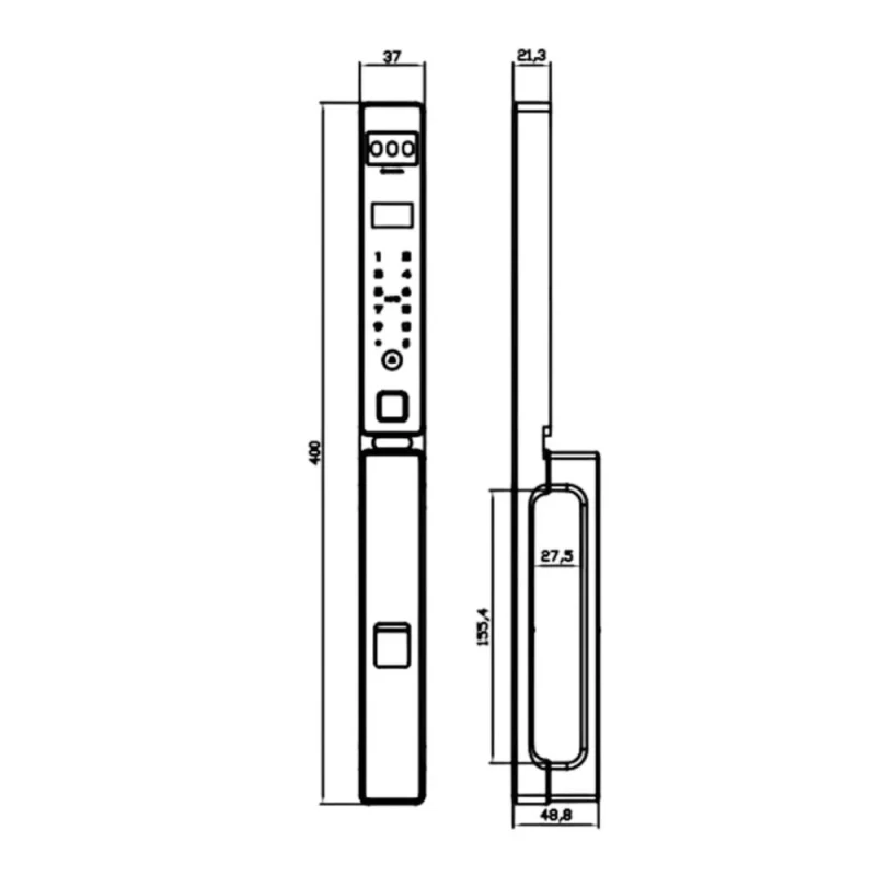 Khóa vân tay cửa nhôm Kassler KL-599 CNC-VF Black App tiêu chuẩn Đức 11 Khóa vân tay cửa nhôm Kassler KL-599 CNC-VF Black App tiêu chuẩn Đức