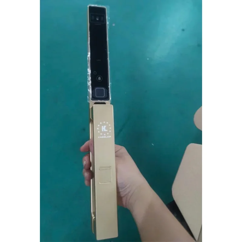 Khóa vân tay cửa nhôm Kassler KL-599 CNC-VF Champagne Gold App tiêu chuẩn Đức - khoa van tay kassler kl 599 cnc vf champagne gold 2