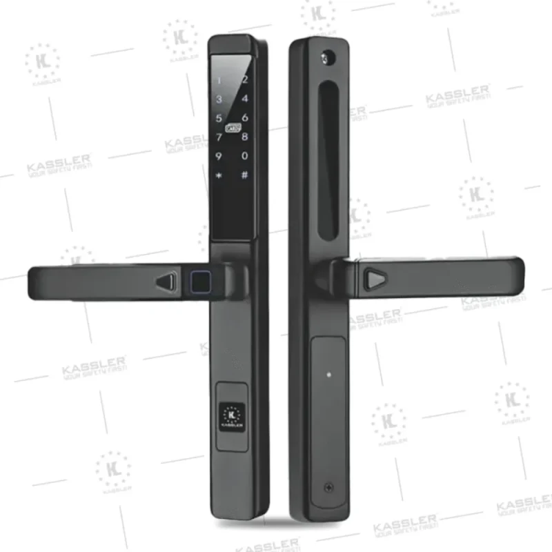 Khóa vân tay cửa nhôm Kassler KL-599 LX BLACK APP, Remote tiêu chuẩn Đức - khoa van tay kassler kl 599 lx black app remote 1