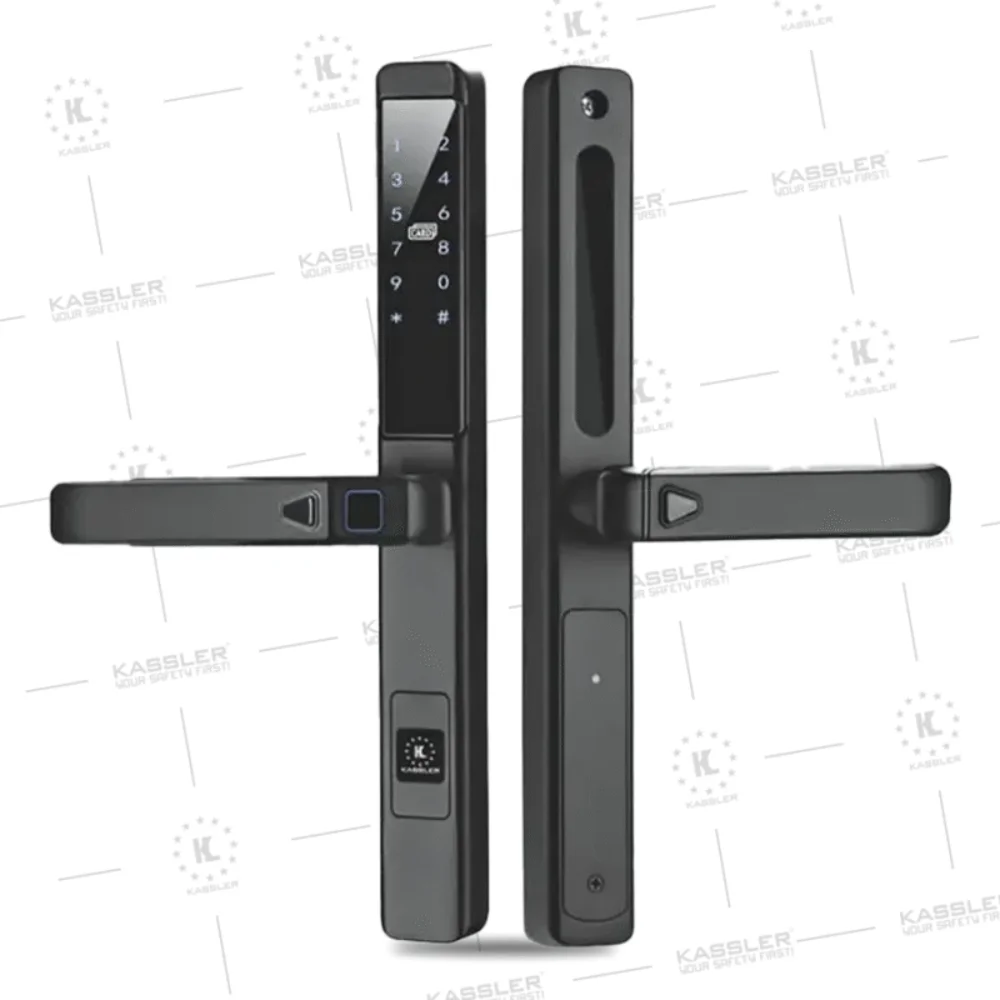 Khóa vân tay cửa nhôm Kassler KL-599 LX BLACK APP, Remote tiêu chuẩn Đức