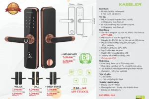 Khóa vân tay Kassler KL-668 BLACK APP, Remote tiêu chuẩn Đức - khoa van tay kassler kl 668 black 2