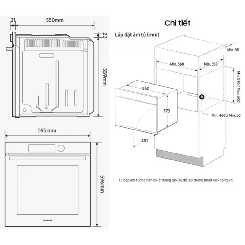 Lò nướng Bespoke Samsung NV7B6675CAA/SV 37 Lò nướng Bespoke Samsung NV7B6675CAA/SV