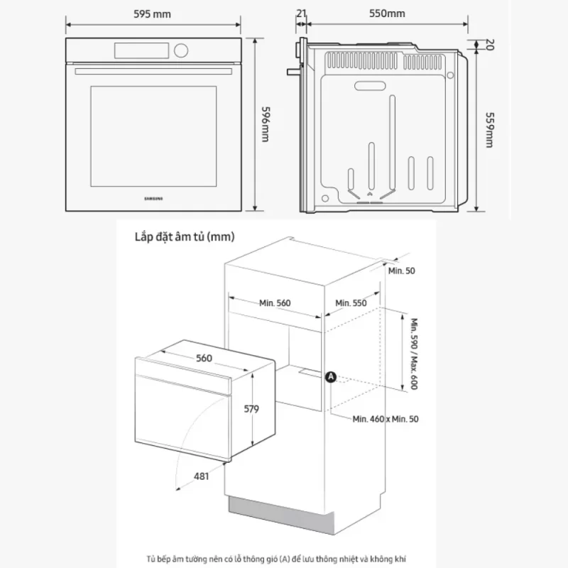 Lò nướng Samsung NV7B41201AS/SV 23 Lò nướng Samsung NV7B41201AS/SV