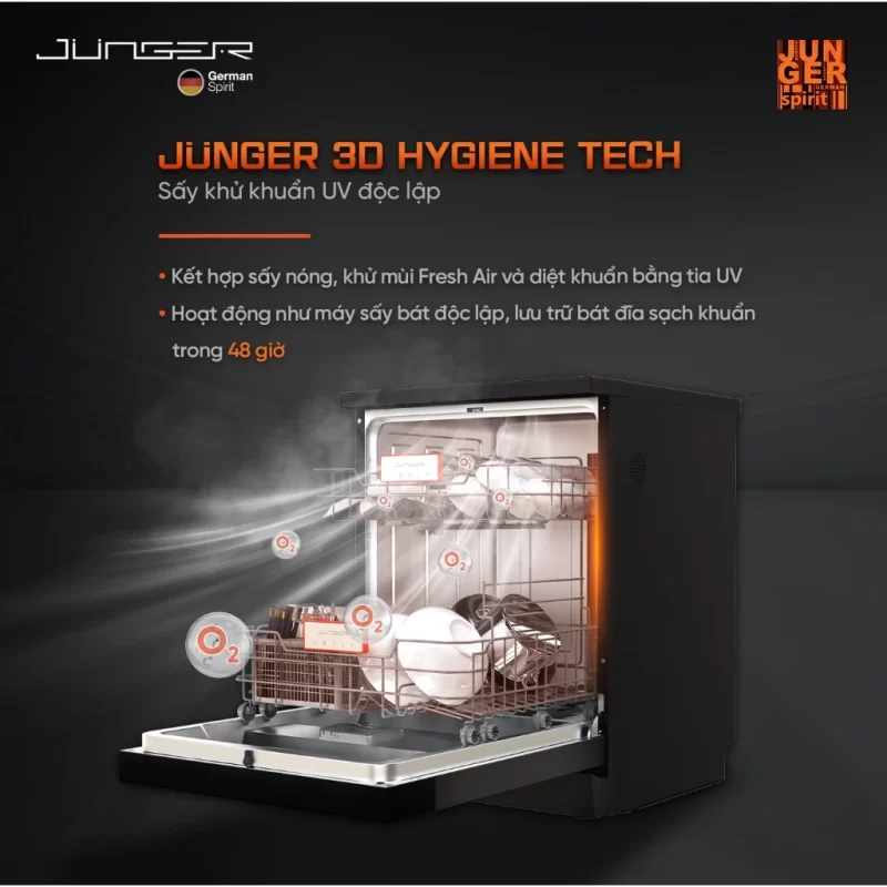 Máy rửa bát Junger Leopard DWJ-163-MS - may rua bat junger leopard dwj 163 ms 4