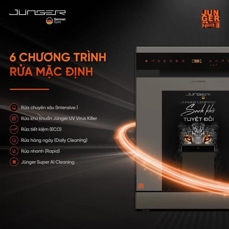 Máy rửa bát Junger Leopard DWJ-163-MS 20 Máy rửa bát Junger Leopard DWJ-163-MS