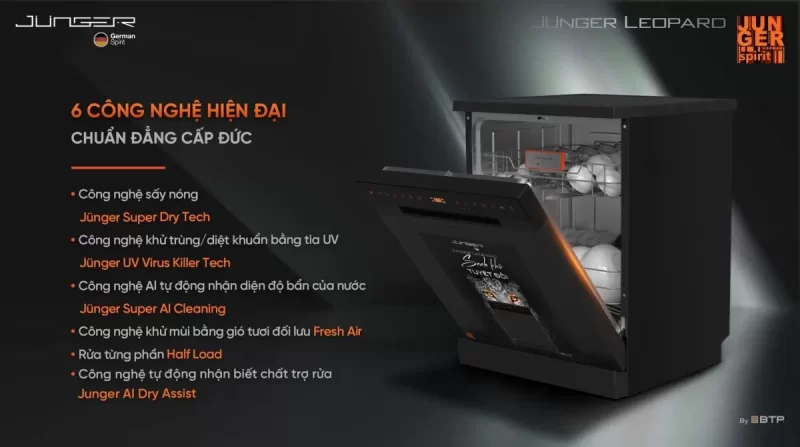 Máy rửa bát Junger Leopard DWJ-183-VG 23 Máy rửa bát Junger Leopard DWJ-183-VG