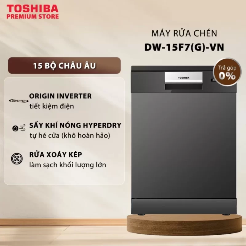 Máy rửa chén Toshiba DW-15F7(G)-VN - may rua chen toshiba dw 15f7g vn5