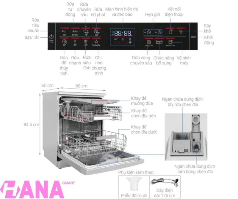 Máy rửa bát BOSCH SMS6ZCI49E Serie 6 Sấy ZEOLITH