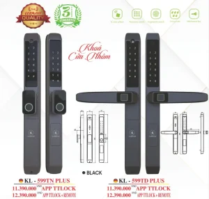 Khóa vân tay cửa nhôm Kassler KL-599TD Plus App, Remote tiêu chuẩn Đức - khoa van tay kassler kl 599td plus app remote 4
