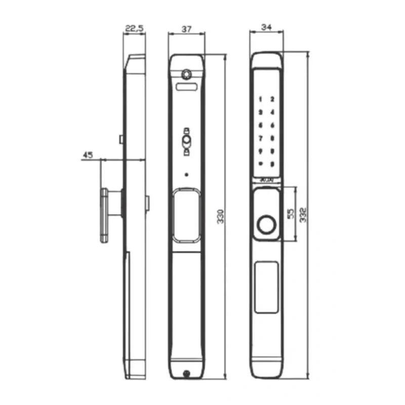 Khóa vân tay cửa nhôm Kassler KL-599TN Grey APP tiêu chuẩn Đức - khoa van tay kassler kl 599tn grey app 4