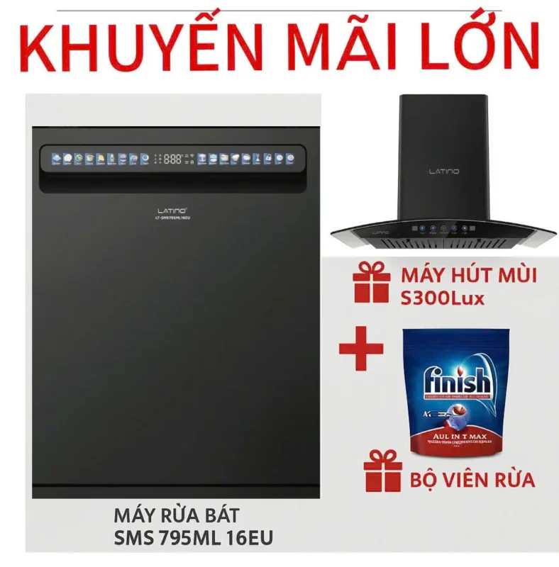 Máy rửa bát Latino SMS 795ML 16EU - may rua bat latino sms 795ml 16eu 2