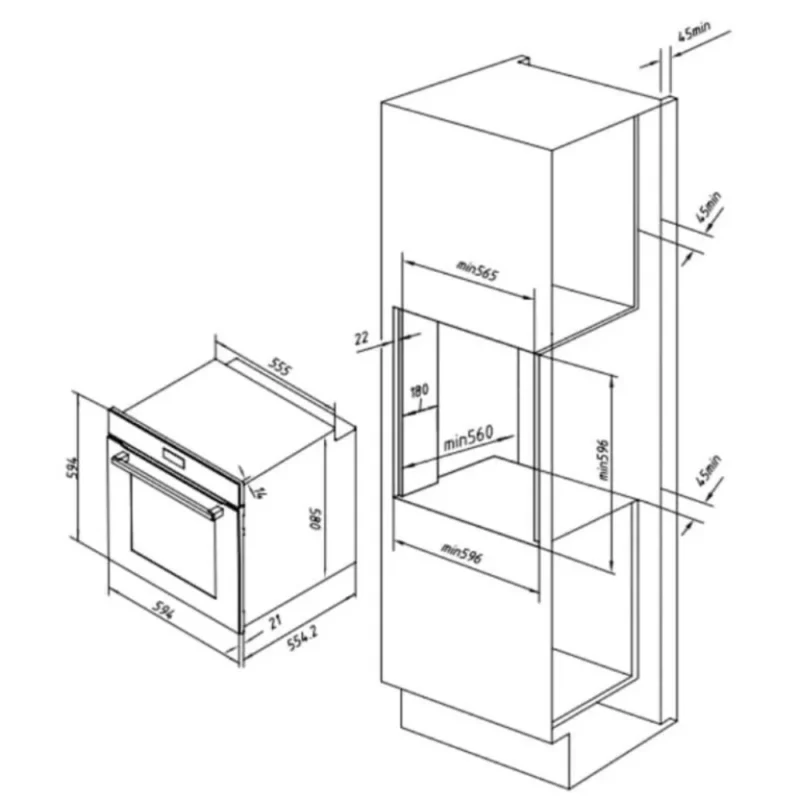 Lò nướng Hafele HC-O811B 495.10.035