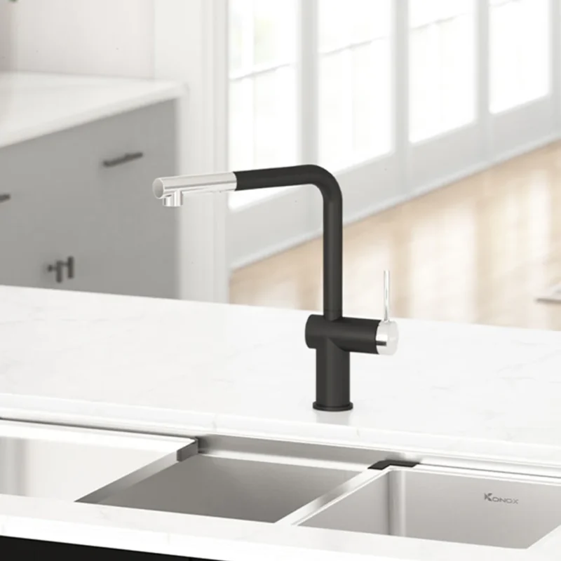 Vòi rửa chén KONOX Stella Black 8 Vòi rửa chén KONOX Stella Black