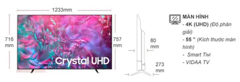 Smart Tivi Samsung 4K 55 Inch UA55U8500F
